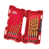 Milwaukee Zestaw wierteł SHOCKWAVE HSS-G TIN RED HEX w plastikowej kasecie (10 sztuk)