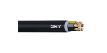Kabel elektroenergetyczny z żyłą miedzianą i izolacją PVC YKYżo 0.6/1 kV 5x10