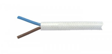 Przewód TEXTILE w oplocie bawełnianym białym 2x0,5