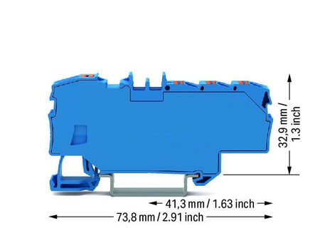 WAGO Złączka rozgałęźna; z przyciskami, Push-in CAGE CLAMP®; 6,00 mm²; niebieski 2206-8034