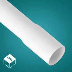 AKS Rura elektroinstalacyjna sztywna z kielichem, gładka, długosć: 2m, biała RLM 25 (15 szt./op.)