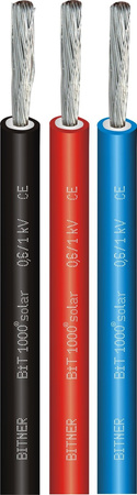 Kabel fotowoltaiczny PV jednożyłowy giętki BiT 1000® solar 1x6mm² czerwony 0,6/1kV