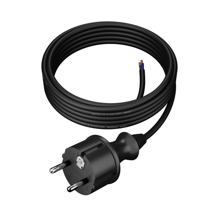 PLASTROL Przewód przyłączeniowy narzędziowy, gumowy z wtyczką prostą IP44 3x1 mm² H05RR (guma) długość: 5m