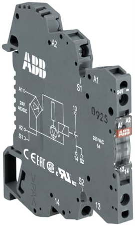 ABB Przekaźnik interfejsowy RB121A, A1-A2=24VAC/DC, 1 c/o, 250V/6A