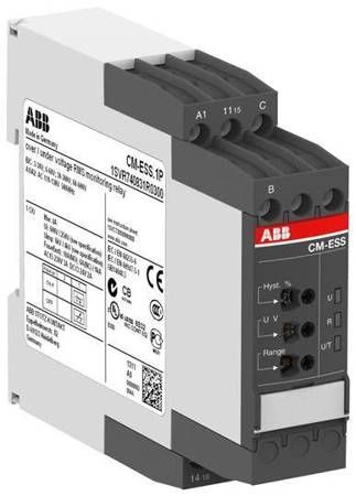 ABB Przekaźnik monitorujący CM-ESS.1S, wyjście przekaźnika: 1NO (SPDT) B-C=3-600VRMS, 220-240VAC