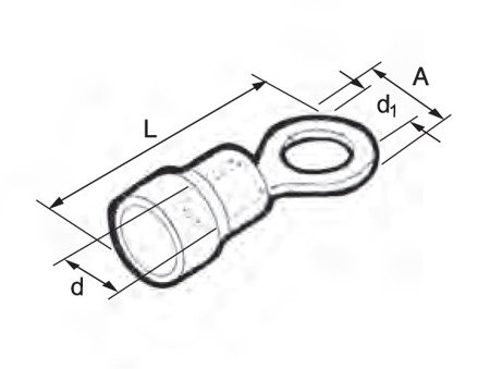 Końcówka kablowa oczkowa izolowana  LI 1/4 czerwona; przekrój: 0,5 - 1,5 mm²; śruba: M4