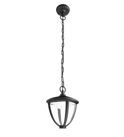 PHILIPS myGarden Lampa wisząca zewnętrzna czarna Robin LED IP44 1x4,5W 430lm biała ciepła 15476/30/16