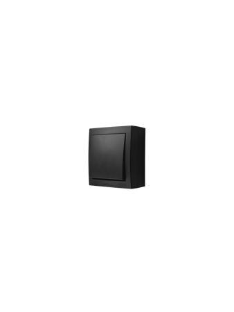 SIMON Aquaclick Łącznik natynkowy jednobiegunowy bryzgoszczelny 10AX czarny mat ACW1/49